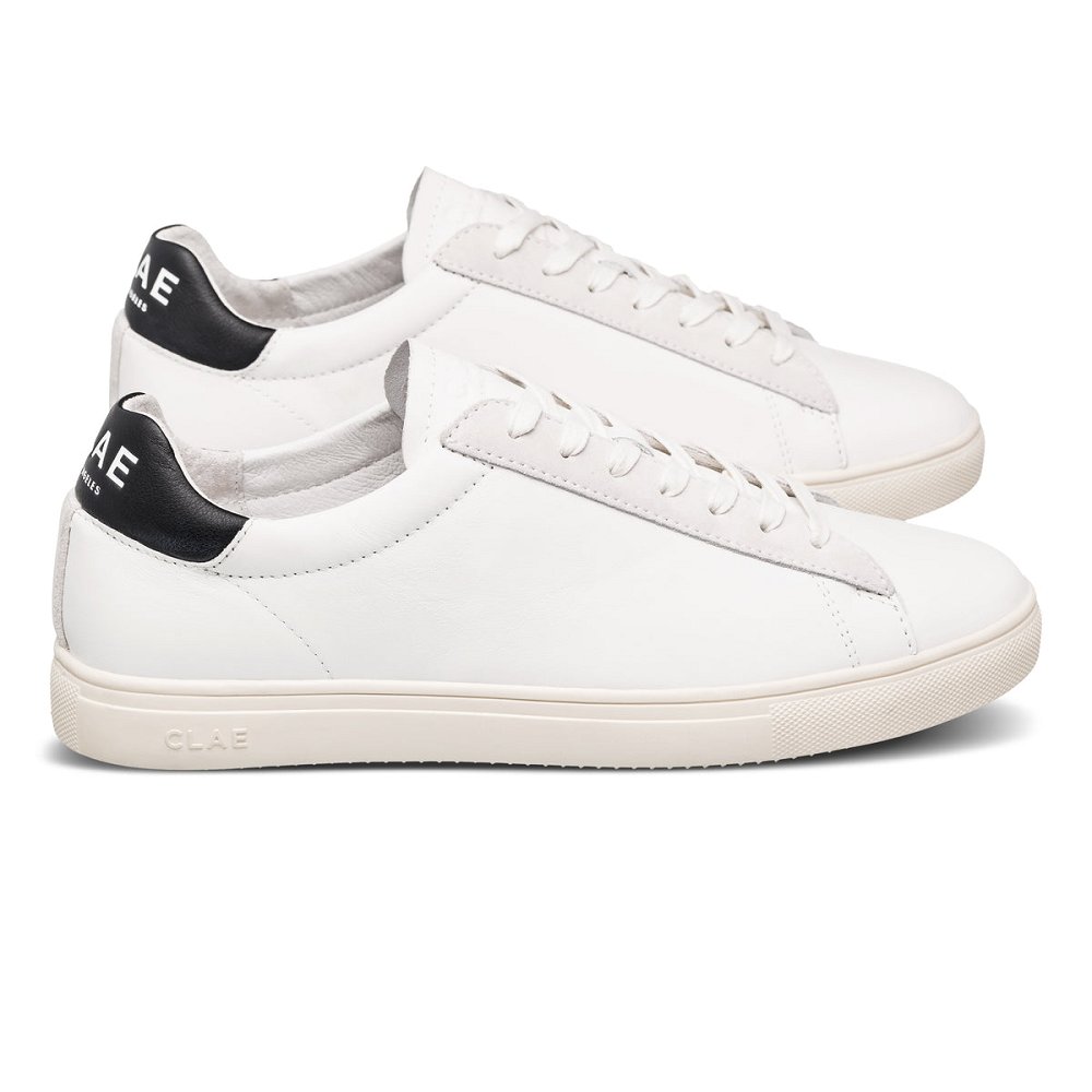 CLAE BRADLEY CALIFORNIA Shoes Womens USA705-D29 In White Leather Black